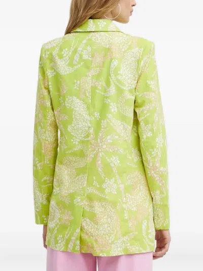 Never Fully Dressed Mosaic-print Blazer In Green
