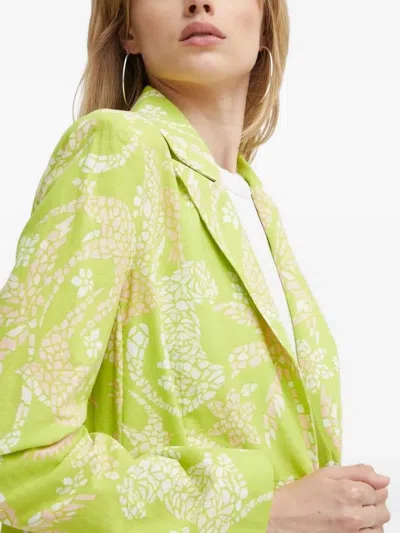 Never Fully Dressed Mosaic-print Blazer In Green