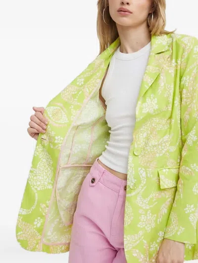 Never Fully Dressed Mosaic-print Blazer In Green