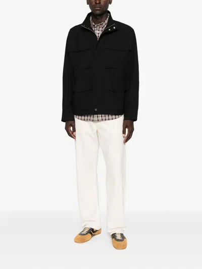 Studio Nicholson Elasticated-waist Multi-pocket Jacket In Black