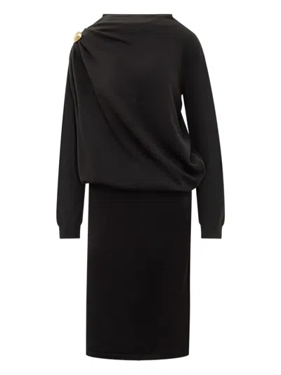 Fabiana Filippi Midi Dress With Gold Detail In Black