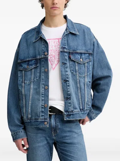 Levi's Buttoned-up Denim Trucker Jacket In Blue