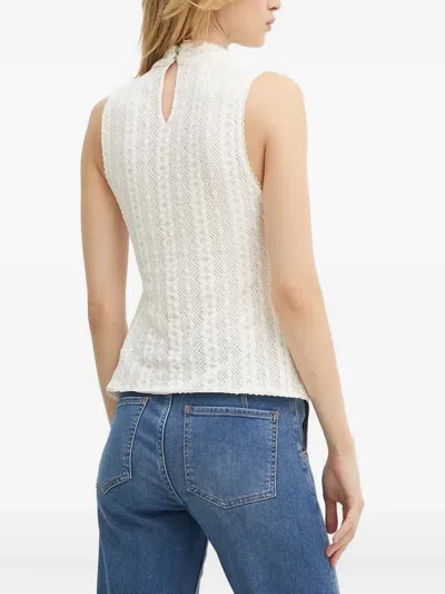 Hugo Boss Iveylor Geometric-lace Blouse In Blue