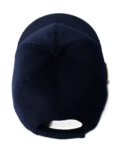 Prada Re-nylon Baseball Cap In Blue