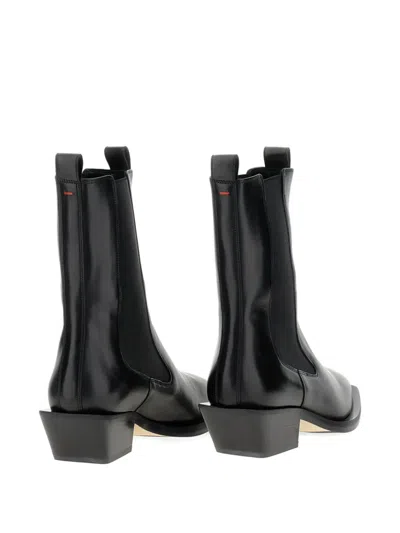 Aeyde Elegant Leather Ankle Boots For Women In Black