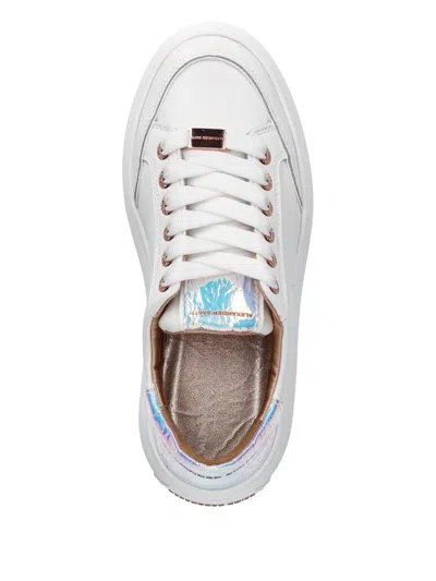 Alexander Smith Iridescent-panel Platform Sneakers In White