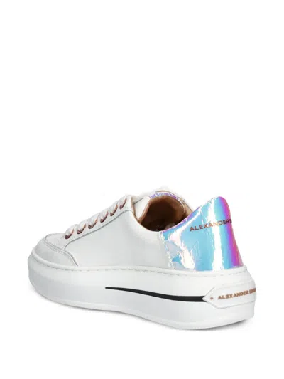 Alexander Smith Iridescent-panel Platform Sneakers In White