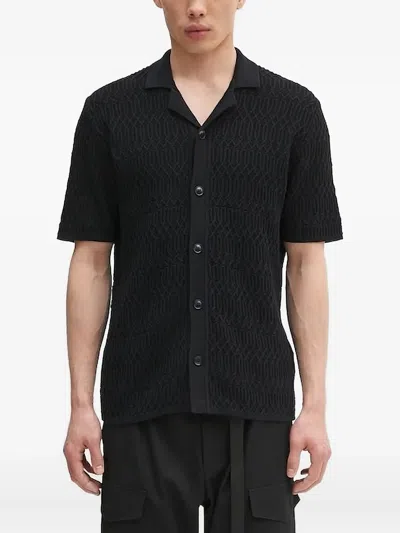 Samsoe & Samsoe Textured Short-sleeve Shirt In Black