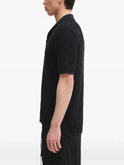 Samsoe & Samsoe Textured Short-sleeve Shirt In Black