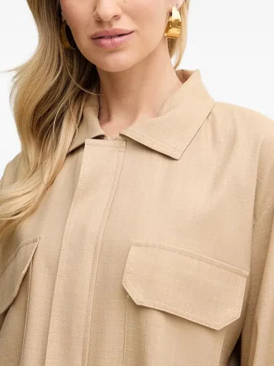 Simona Corsellini Zip-front Flap-pocket Jacket In Neutral