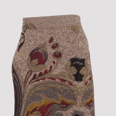 Etro Multicolour Flared Midi Skirt With Intricate Paisley Pattern In Multi