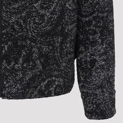 Etro Paisley Pattern Wool Blend Jacket With Tailored Fit In Gray