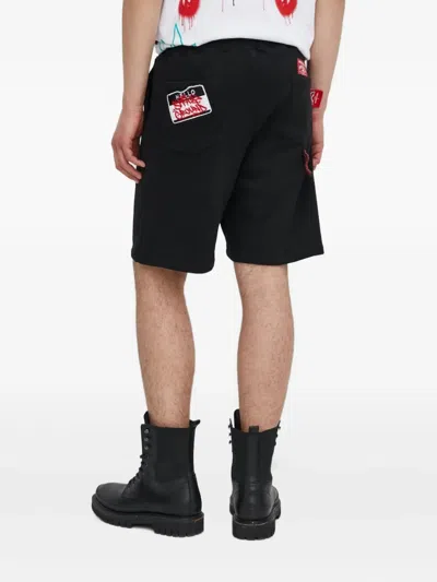 Sprayground Shark-patch Drawstring Shorts In Blue