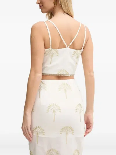 Simona Corsellini Palm-tree Fringe Set In White