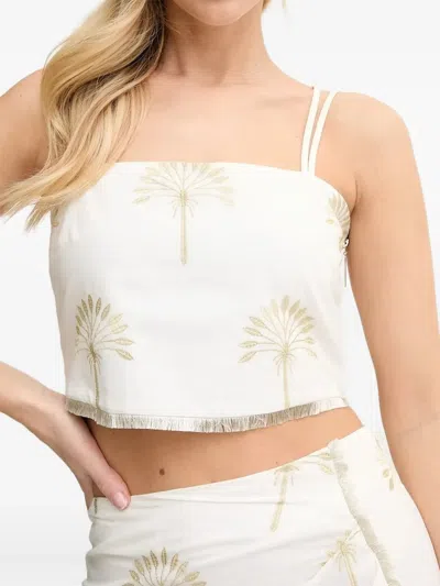 Simona Corsellini Palm-tree Fringe Set In White