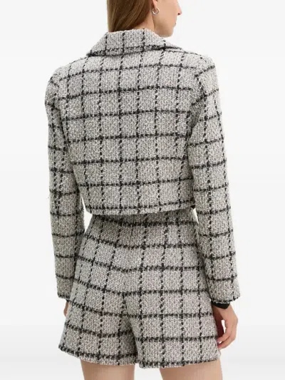 Bruuns Bazaar Checked Cropped Blazer In Gray