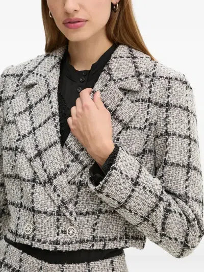 Bruuns Bazaar Checked Cropped Blazer In Gray