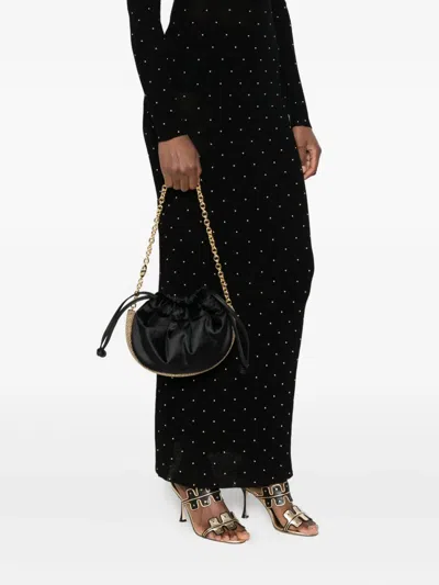 Borbonese Mini Coquille Shoulder Bag In Black