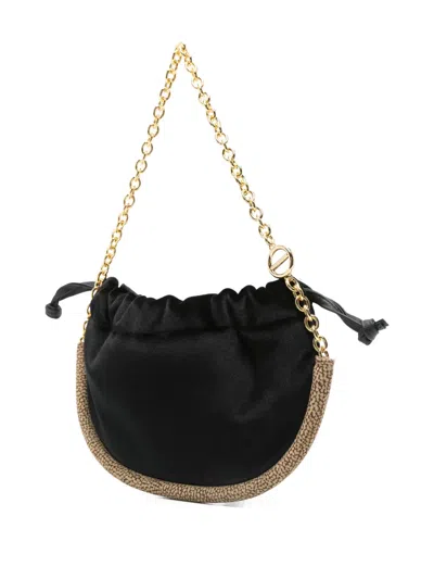 Borbonese Mini Coquille Shoulder Bag In Black