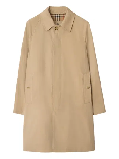 Burberry Camden Heritage Single-breasted Car Coat In Beige O Tan