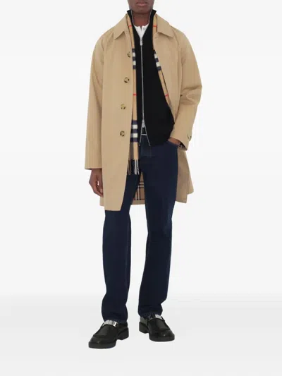 Burberry Camden Heritage Single-breasted Car Coat In Beige O Tan
