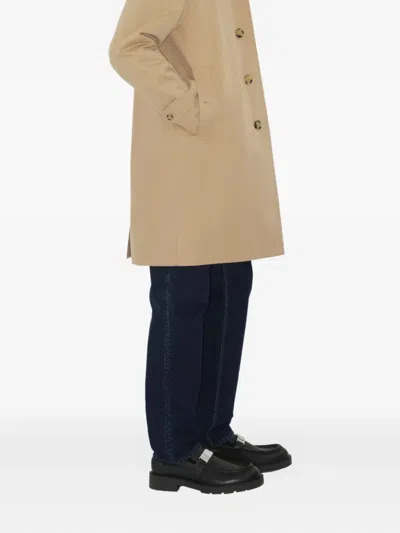 Burberry Camden Heritage Single-breasted Car Coat In Beige O Tan
