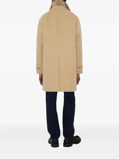 Burberry Camden Heritage Single-breasted Car Coat In Beige O Tan