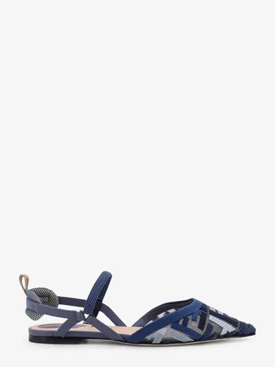 Fendi Colibri Lite Slingback Ballet Flats In Blue