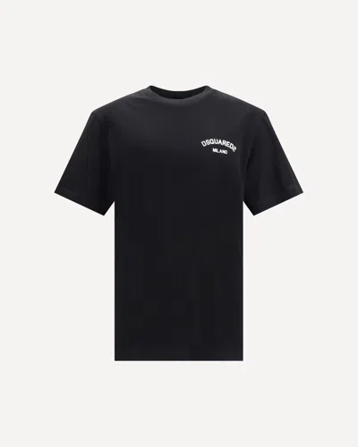 Dsquared2 Regular Fit Cotton T-shirt In Black