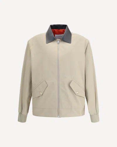 Givenchy Leather-collared Cotton-blend Jacket In Neutral