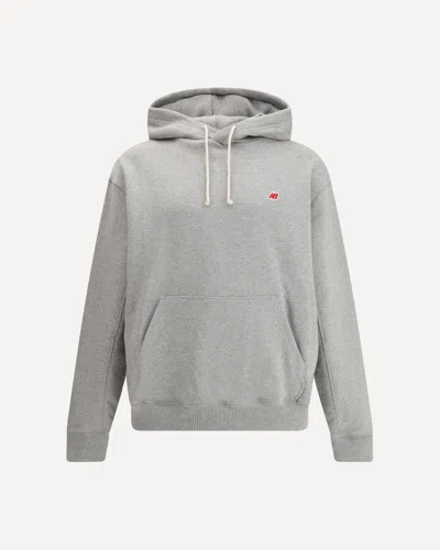 New Balance Melange Grey Cotton Blend Sweatshirt In Gray