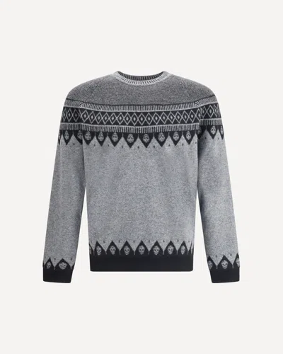 Alexander Mcqueen Mcqueen 'skull' Sweater In Gray