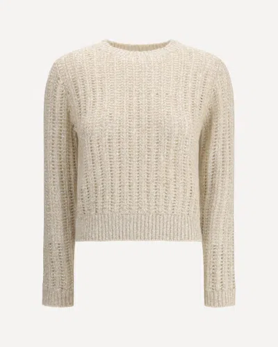Brunello Cucinelli Sequin-embellished Sweater In White