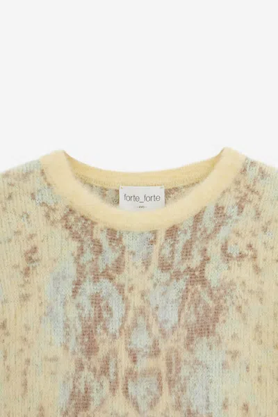 Forte Forte Snakeskin-pattern Crew-neck Sweater In Neutral