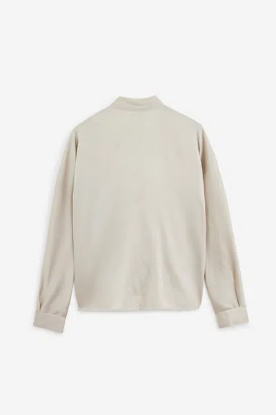 Forte Forte Silk Blend Long-sleeved Shirt With Tassel Detail In White