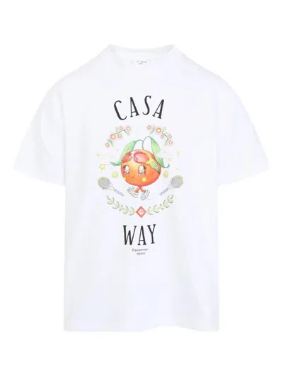 Casablanca Print T-shirt In White