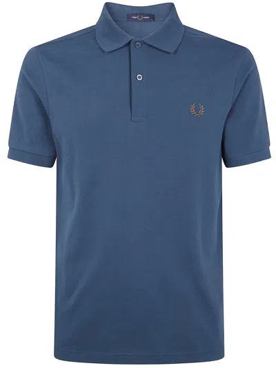 Fred Perry Polo Shirt With Short Sleeves And Collar In Blue