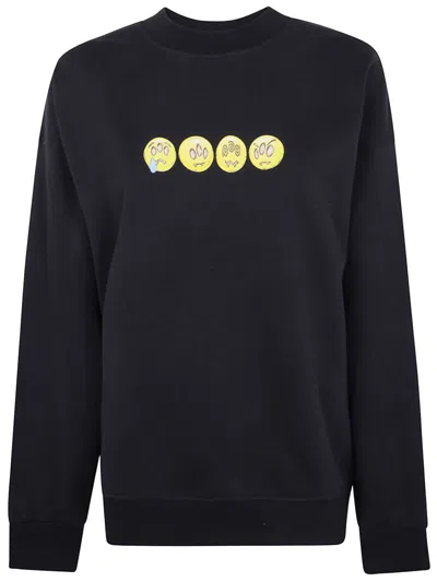 Barrow Emoticon-print Sweatshirt In Black