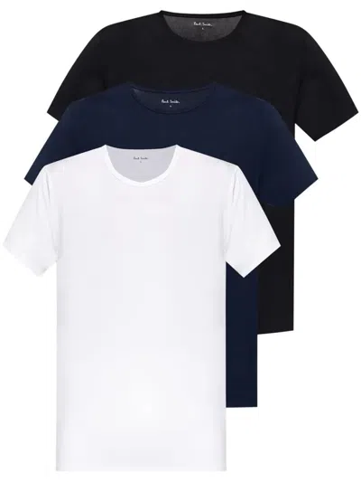 Paul Smith 3-pack Crew Neck T-shirts With Short Sleeves In Multi