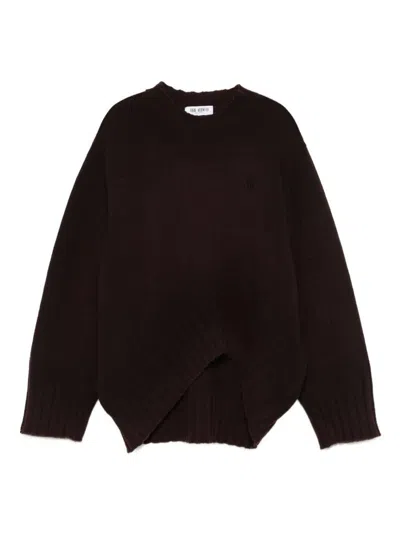 Attico Wool And Cashmere Sweater In Brown