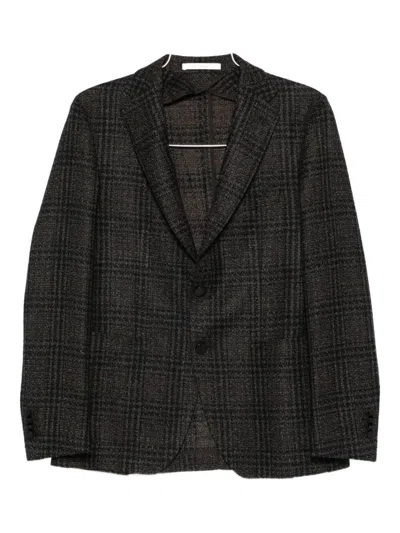 Tagliatore Checked Two-button Jacket In Black
