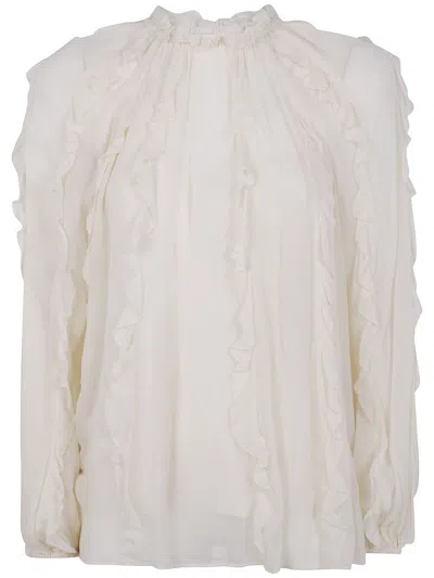Zimmermann "frill" Billow Blouse In White