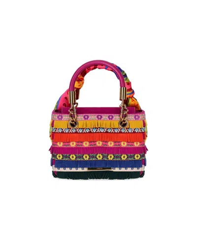 Kurt Geiger Square Mini Kensington Embellished Top Handle Bag In Multi
