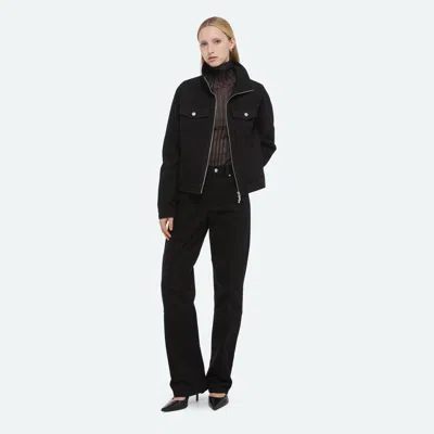 Helmut Lang Funnel Neck Trucker Jacket In Black