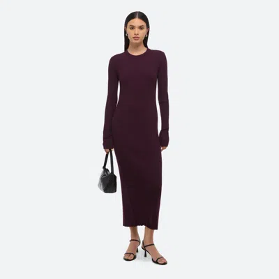 Helmut Lang Midi Dress With Long Sleeves And Open Back In Purple