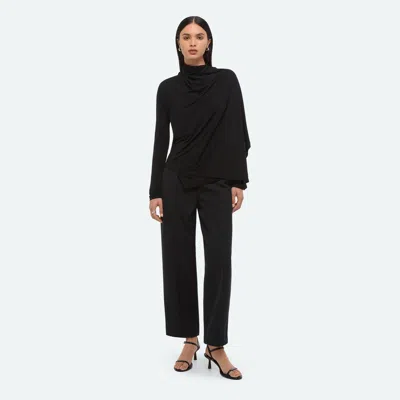 Helmut Lang Long-sleeve Scarf Top In Black