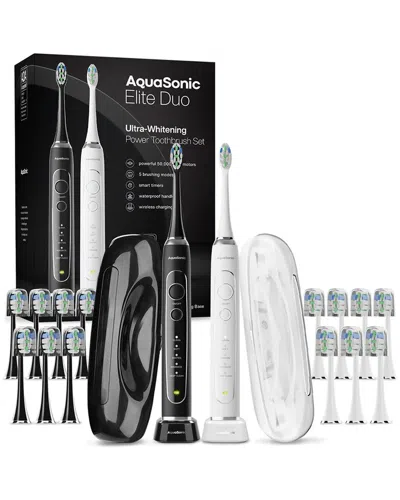 Aquasonic Elite Duo Ultra-whitening Toothbrush Set