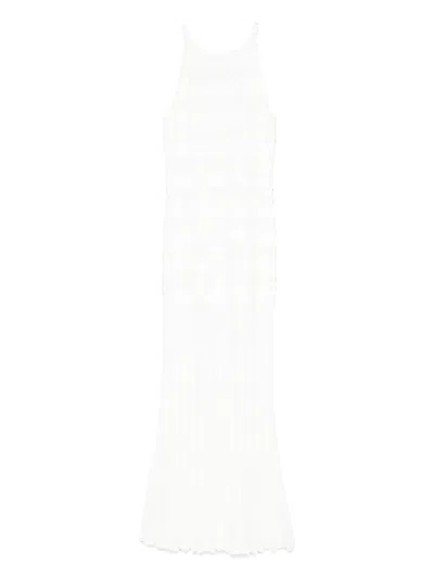 Sandro Womens Ecru Beaded Sleeveless Woven Maxi Dress In White