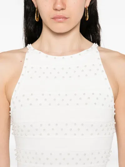 Sandro Womens Ecru Beaded Sleeveless Woven Maxi Dress In White