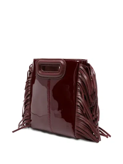 Maje Mini Fringe-edged Cross Body Bag In Red